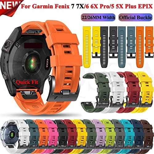 EGSDSE 26 22mm silikonska traka za brzo oslobađanje satova za Garmin Fenix 7x 7 6 6x Pro 5x 5Plus 3hr Smartwatch Easyfit Rose Crvena