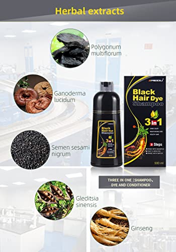Šampon za trenutnu boju kose za sijedu kosu-šampon 3 u 1- prekrivanje Sive Boje-Žene i muškarci biljna boja za nekoliko minuta