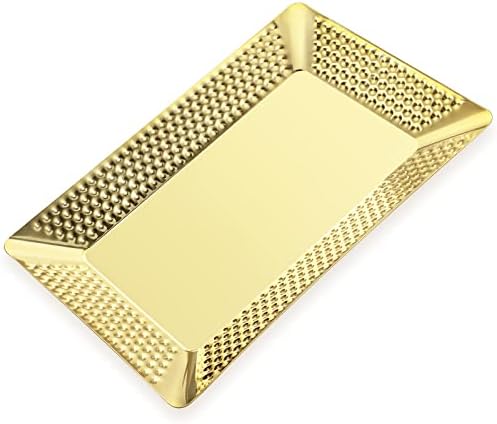Koluti 12-inčni zlatni pravokutnik ukrasni pladnje, mesingani ton čekić nagnutoj ormarići pribor ploča za serviranje, counter parfem