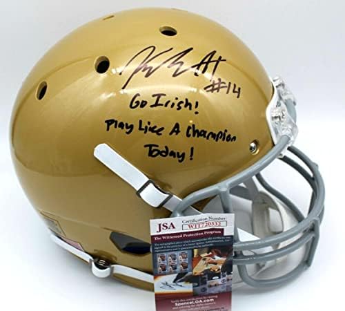 Kyle Hamilton potpisao Notre Dame Fighting Irski Full Size kaciga w / JSA COA f / S 1-Autogramed College Helmets
