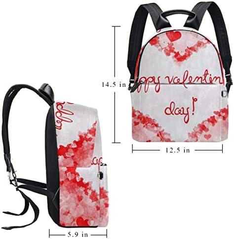 Tbouobt kožna putni ruksak lagani laptop casual ruksak za žene muškarce, valentinovo ružičasto srce