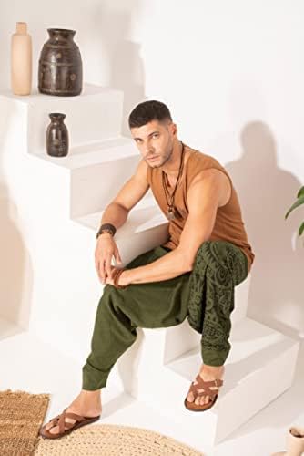 Vešti Kompanija Muška premium pamučna labava baggy boho joga harem hlače