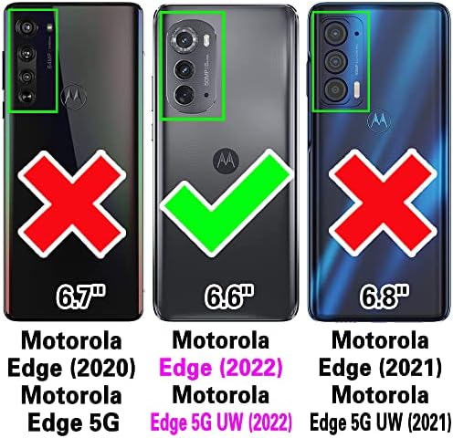 Asuwish kompatibilan sa Motorola Moto Edge 2022/MotoEdge 5G uw 2022 futrola za novčanik i kaljeno staklo zaštitnik ekrana preklopni