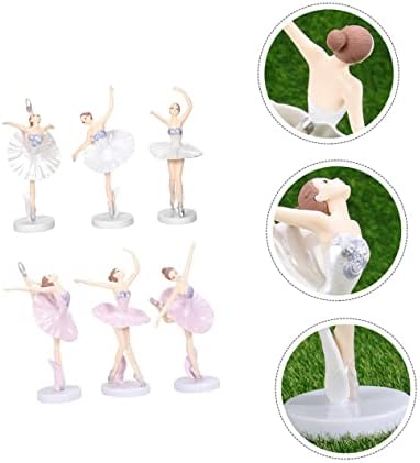 Veemoon 6pcs baletni ukrasi Trendy Decor Cupcake Topper vjenčani cupcake Topper plesačica figurica kip plesačke djevojke figurice