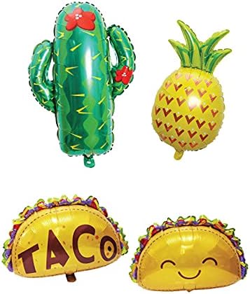 Dvorana i Perry Cinco de Mayo ili Fiesta Party Balloon Kit sa tacosom, kaktusom, ananasom i šarenim balonima za lateks