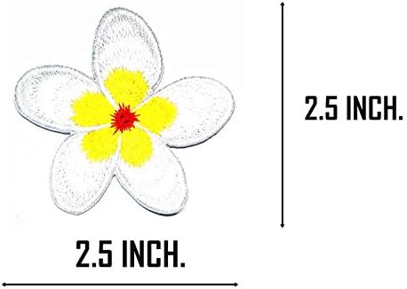Jednomx 3pcs. Havajski hibiskusni cvjetni djeca crtani patch žuti bijeli hibiskus vezene aplikacije za šivanje ili željezo na zakrpama Dobavljači dječaka Dječaci Djevojke za jakne torbe traperice ruksaka