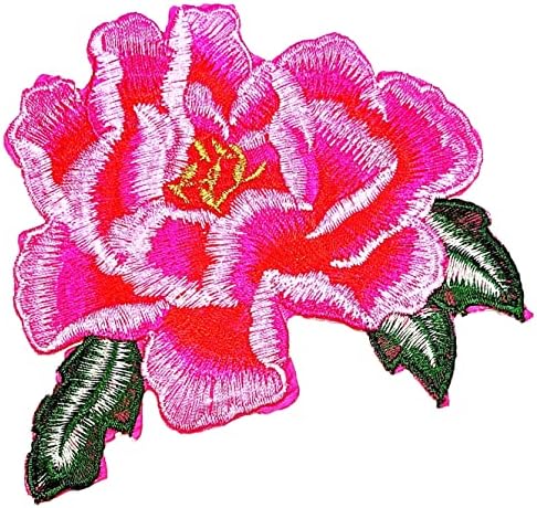 Kleenplus 2kom. Pink Rose Patch Flowers Love vezena značka gvožđe na šiju na amblemu za jakne majice odeća naljepnica Arts Decorative Repair