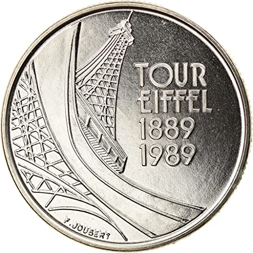 1989. Pariz Ment 5 Franc French Coin. Proslava 100. godišnjice Eiffelovog tornja. 5 Franc ocijenjen prodavcem. Kružno stanje.
