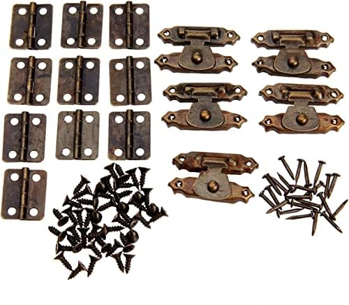 Rakute šarke, 10 komada antikne brončani ormar za namještaj šarke + 5 komada nakita Drvena kutija Switch Buckle zasun vrata Iron retro hardverski dodaci Šarke