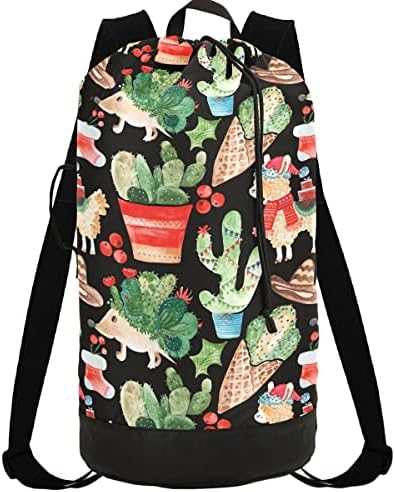 Lama Cactus Božićna torba za pranje veša putni ruksak za pranje veša sa podesivim remenom koji se može prati za teške uslove rada