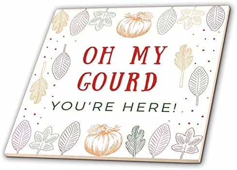 3dRose Oh My Gourd You re here Welcome Autumn Funny Squash Pumpkin Fall Humor-Tiles