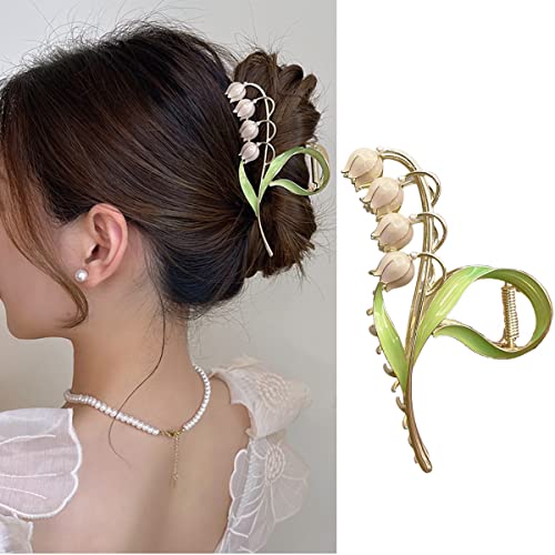 Cvjetne kopče za kosu za žene đurđevak kandža za kosu velike orhideje neklizajuće jake metalne kopče za kosu drže kopče za čeljusti