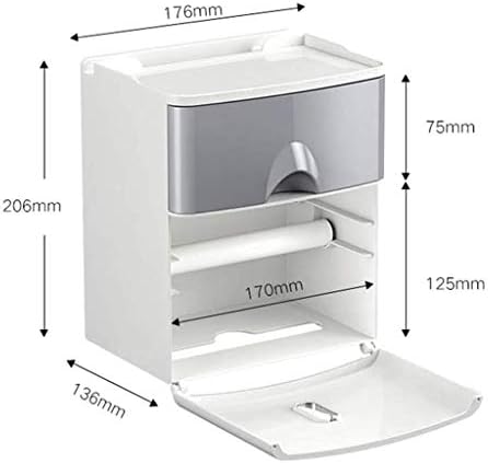 YFQHDD kutija za kupatilo, držač toaletnog papira, toaletna ladica, vodootporna papirna cijev bez probijanja