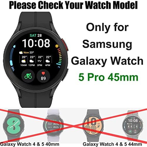 EZMVZKU 10 Pack Bez Gap bendova za Galaxy Watch 5 Pro 45mm Sportski silikonski opseg za žene sa [6 + 8pack] Kompatibilni za Galaxy Watch 5 Pro 45mm Ectret zaštitni materijal