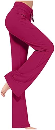 Qiopertar Ženska labava visoka struka širine hlače za noge pune boje gamaše casual pantalone Yoga teretane hlače