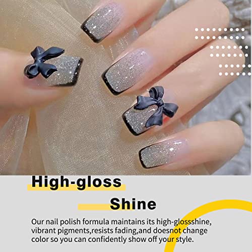 Skexiod Glitter Gel lak za nokte, 15ml Silver Glitter Gel lak za nokte Chrome Soak Off UV Gel za nokte za Nail Art Starter manikir