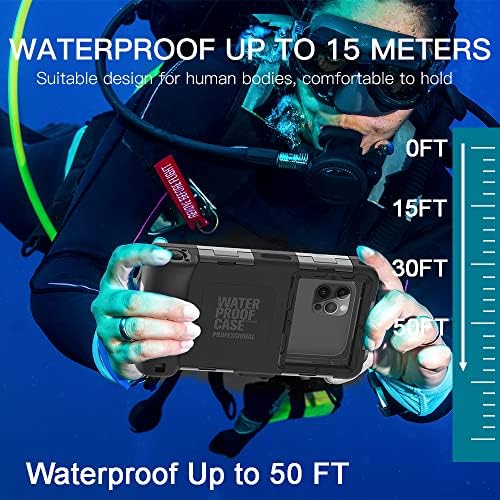 Vodootporan podvodni snorkling futrola za ronjenje za iPhone 11.12.13/14 Pro Max Mini XR / X / XS i Samsung Galaxy Note10 / 9/8 / S10 / 9/8 Ultra plus profesionalni [15m / 50ft] Fotografski poklopac