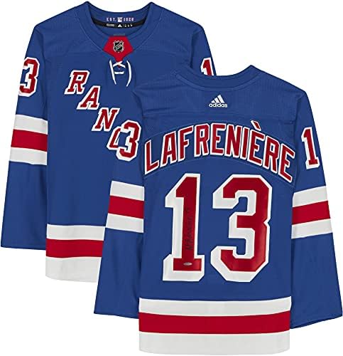 Alexis Lafreniere New York Rangers Autographing Blue Adidas Autentični dres - Gornja paluba - autogramirani NHL dresovi