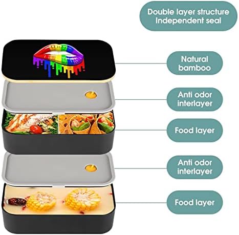 LGBT Gay Pride Rainbow Usne Bento ručak Bento-Box Conteameri za hranu sa 2 odjeljka za off offcce za izlet