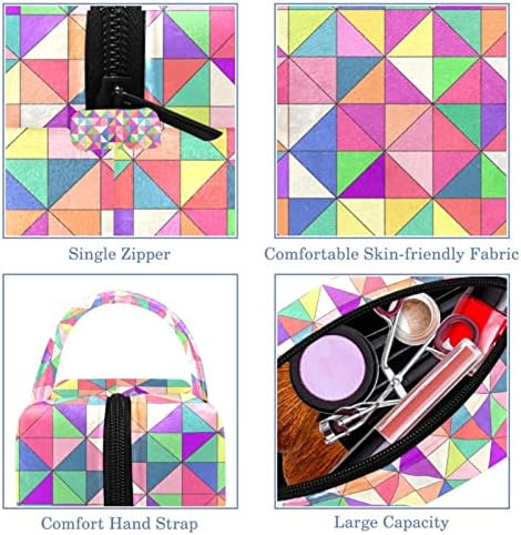 Tbouobt kozmetičke torbe za šminke za žene, male šminkerne torbice za putne torbe, šareni geometrijski uzorak moderni