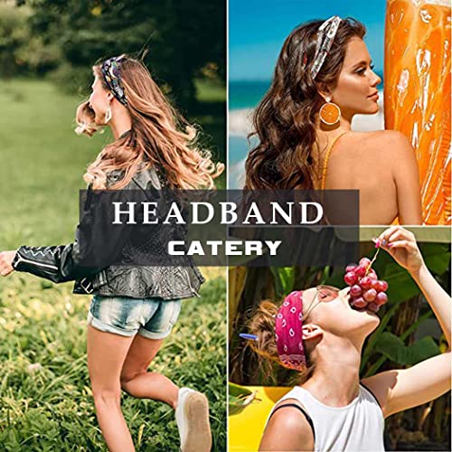 Catery Boho Headbands Knotted Wide Turban traka za glavu Twist Head bends Hair Band Bohemia Workout head Wraps for Women and Girls paket od 3