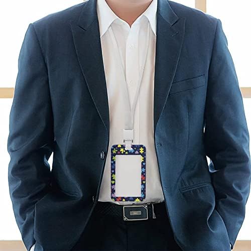 Autizam Svijest Mjesec ličnu kartu Badge Holder  sa uzicom vertikalne značke Reels Card Holder Case Ferrule poklopac slajd za medicinska