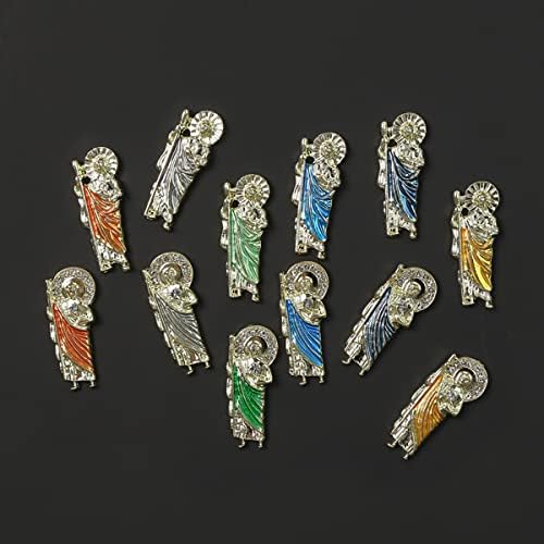 San Judas dekoracija šarma za nokte, 12 kom San Judas Tadeo 3d nail Diamonds Art Charms, Nail Gold Charms za akrilne nokte Rhinestones,