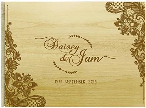 Classic Wood drvena gravirana Knjiga gostiju Bride & Groom savjet knjiga personalizirana Rustikalna Knjiga gostiju za vjenčanje -