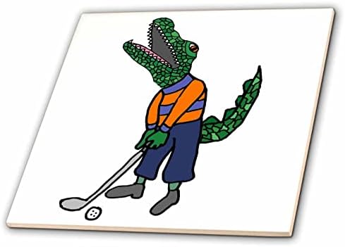 3drose smiješna slatka Aligator Igrajte Golf sportski Crtić-Tiles