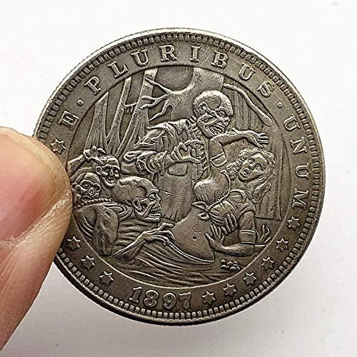 Challenge Coin 1901 lubanje i gusarski lubanje i gusarski dvostruki mačevi starinski bakar stari srebrni pribor za kovanica kovanica
