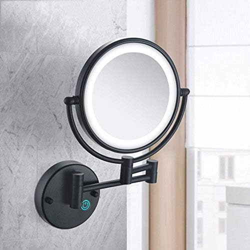 Zaahh zidno ogledalo za šminkanje sa LDE svetlima,8-inčno dvostrano okretno zidno ogledalo sa uvećanjem,okretno za 360 stepeni,produžna