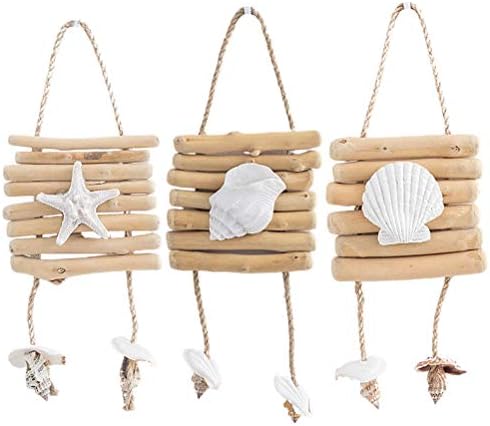 Prettyzoom 3pcs Wood Star Conch Scallop Podudaranje privjeske Kreativno viseće Ornament Spavaća soba Dnevna soba Zid Vintage Privjesak Photo Prop Party Favority