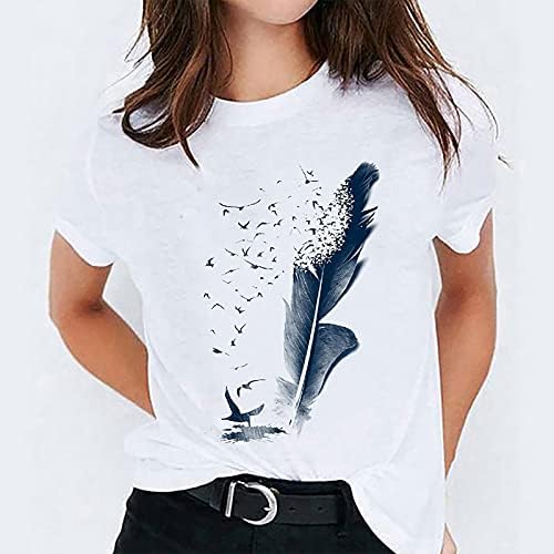 Vrhovi za žene casual elegantne 2023 kratki rukav sroop vrat majica ukupne atletske ženske majice