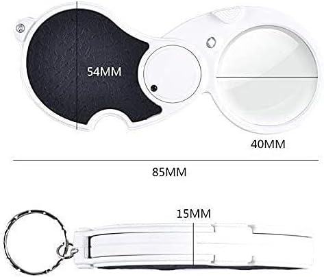 lupa za čitanje lupa, lupa Hd 10x sklopivi privjesak za ključeve Prijenosna LED lupa, pogodna za čitanje knjiga, novina, mapa i višenamjenskih