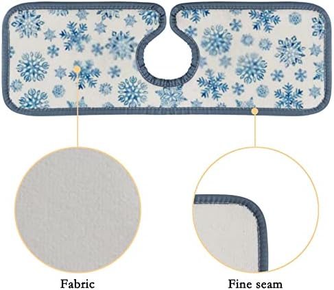 Kuhinjski slavina za apsorpciju 2 komada božićne plave akvaretne ploče Snowflakes Slavina sudopta Splash Guard Councing Counter i