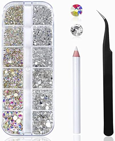 Nail Art vještački dijamant 6/12 mreža kutija za nokte perle AB Crystal Nail Diamond Glitter Flatback Gems,kutija dekoracija manikure