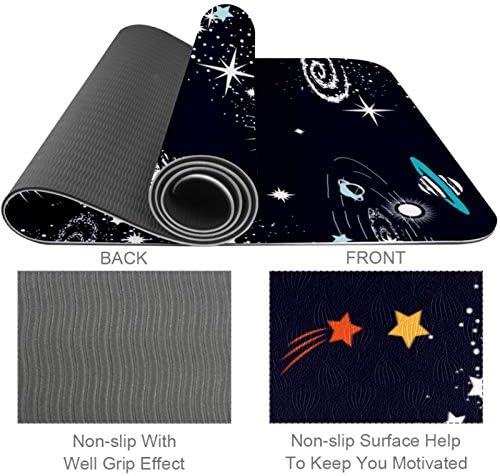 Siebzeh Galaxy Space Stars Planets with Rockets Premium Thick Yoga Mat Eco Friendly gumeni Health & amp; fitnes non Slip Mat za sve