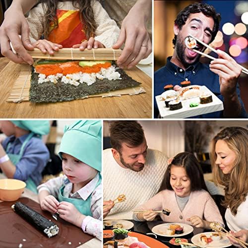 Bamboo sushi-Comt-Kit za početnike, 23pcs sushi-kit, bazooka suši valjak sa sushi mat, sushi nož, pinceta, štapići i držač, kalup,