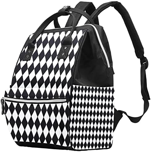 Crno-bijeli plemenski uzorak ruksak pelena s promjenom torbi za dječje djevojke Dječje djevojke mama torba