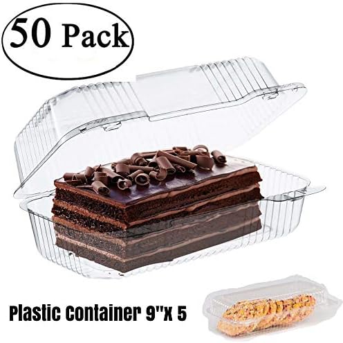 Pekarska ostava za tortu u rolni prozirni poklopac sa šarkama za jednokratnu upotrebu 9 x 5 odličan za Loaf Deep Cookies plastične