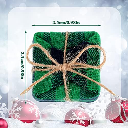 Windyun 40 komada Božićno drvce Male poklon kutije Buffalo plairani okviri Mini Candy Box ukrasi Xmas Tree Privjesak ukras za božićne
