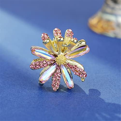 SMLJLQ elegantna imitacija kristal Daisy Hatchpin Catch klipsen cvijeće šiške za dlake za ruku Hairpin