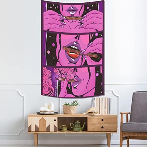 TRIPPY Blacklight Cool Tapistry Poster za spavaću sobu za estetsku psihičku djevojku korov stoner smiješna zidna tapiserija Dekor