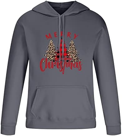 Badhub Muški Ležerne fleke Dugi rukavi Božićne šume pulover Dukseri s kapuljačom sa džepom