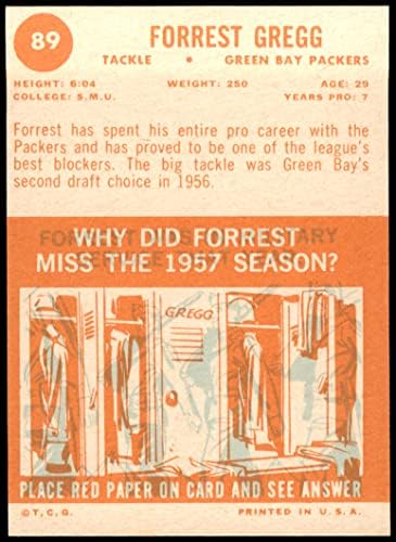 1963. Fudbal 89 Forrest Gregg Odlično od Mickeys kartica