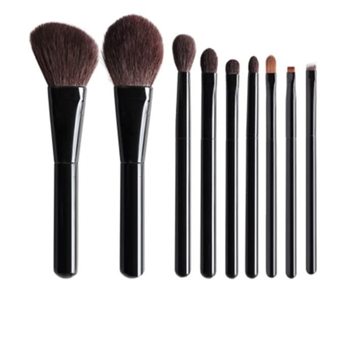 9 četkica za šminku Kožna torba Portable Makeup četkica Set Beauty Tools