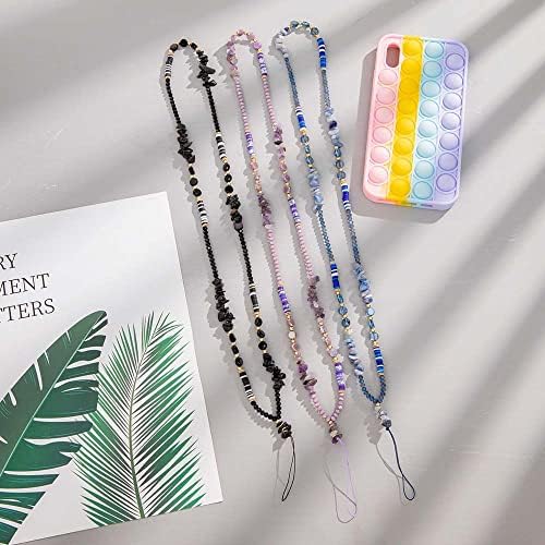 Lanyard Soft Pottery Rope Mobile Phone Accessories Anti-Lost Lanyard Mobile Phone Chain Crystal Beaded Accessories Cell Phone Lanyard