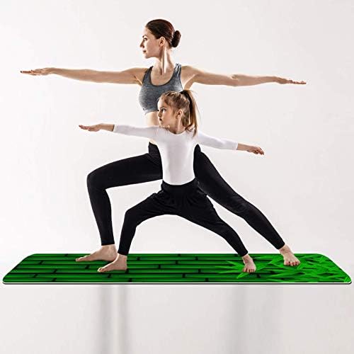 Unicey debeli Neklizajući Vježba & fitnes 1/4 yoga mat sa Grenn uzorak bambus Print za Yoga Pilates & amp ;Pod fitnes vježbe