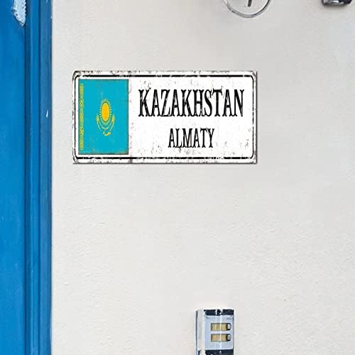Madcolitote rustikat kazahstan_almaty wood znakovi kazahstan_almaty flag ulica prilagođene berbena zemalja patriotsko dekor drveni