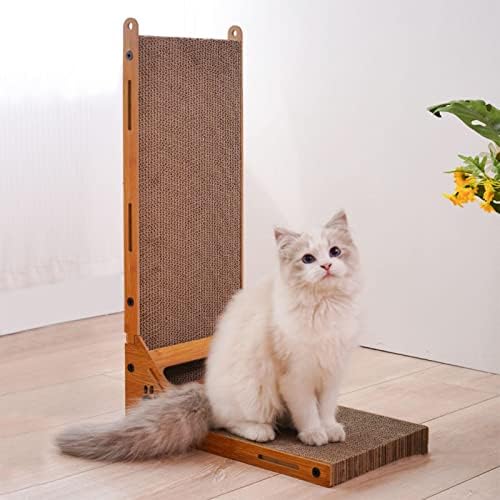 Kartonska grebalica za mačke, vertikalna ploča za mačke u obliku slova L, izdržljivi jastučići za daske pogodni za odmor, brušenje kandži i igru